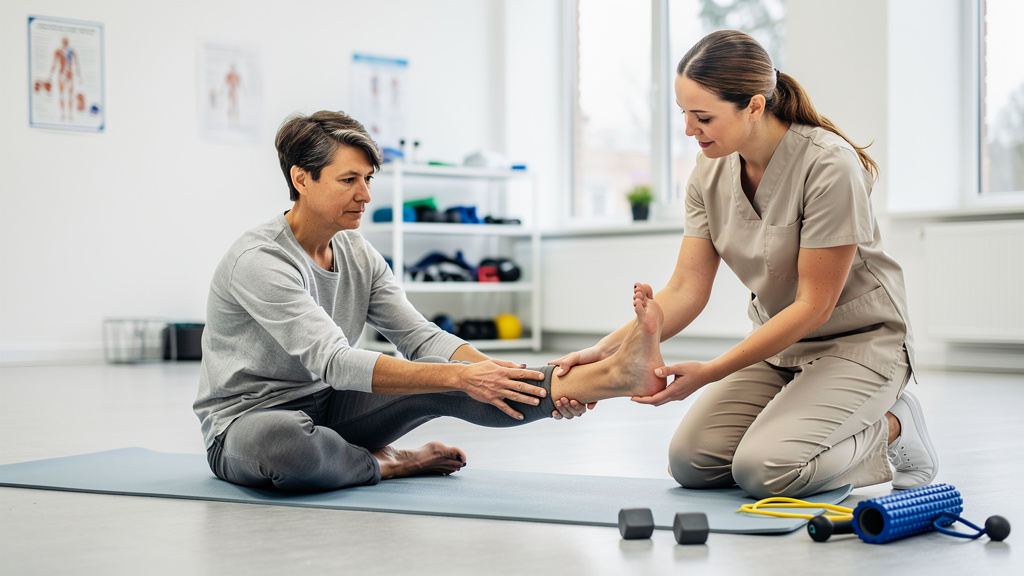 फिजियोथेरेपी और पैर की स्ट्रेचिंग व्यायाम