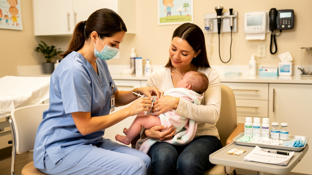 नवजात शिशु को टीकाकरण देना